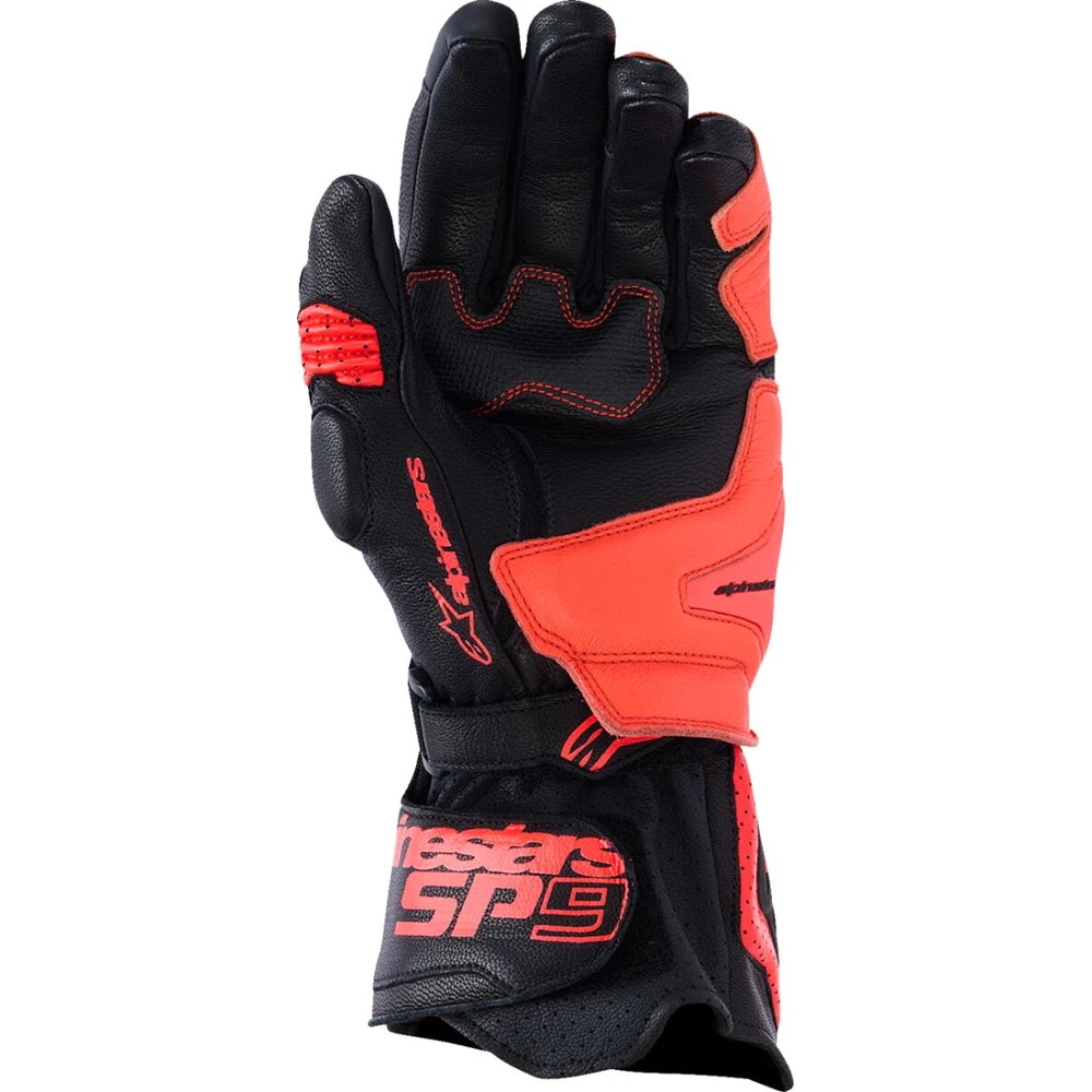 MC handsker SP-9, herre – Sort/Fluorescerende rød, str. XL fra Alpinestars – produktdetalje 2