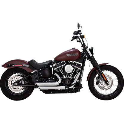 Harley-Davidson Touring / Softail (18-25) Shortshots Staggered PCX™ komplet udstødning, krom – Vance & Hines – detaljebillede af udstødning og finish 2