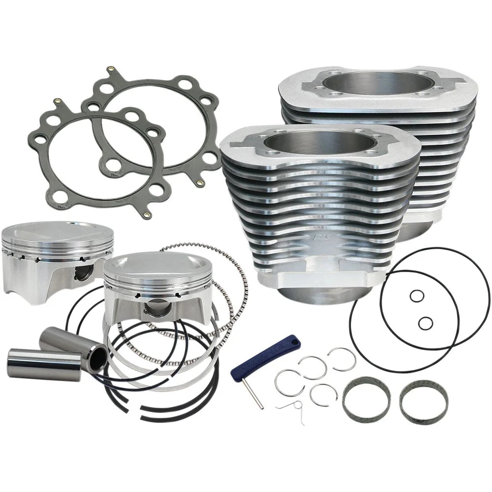 Harley-Davidson modeller (07-17) 110" Big Bore Kit, sølv – S&S Cycle