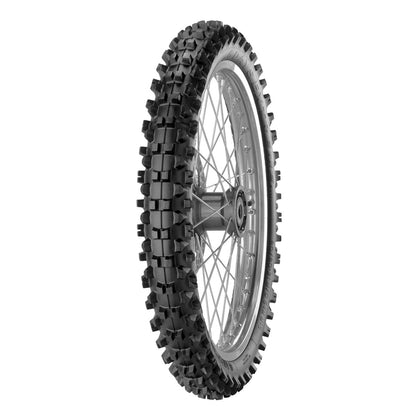 Metzeler MCE 6 Days Extreme 90/100-21 57R TT Rally – fordæk – ekstra visning af dækkets profil, mønster og konstruktion.