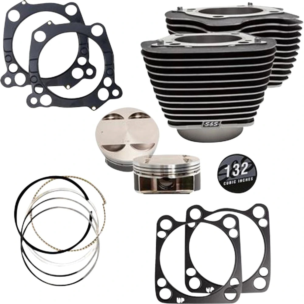 Harley-Davidson modeller (17-23) 132" Big Bore Kit, highlighted fins / Powder-Coated / Wrinkle Black – S&S Cycle – ekstra produktvisning 2