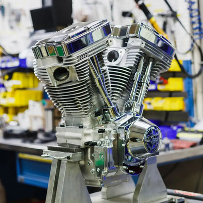 Harley-Davidson Evolution (84-99) V124 Long Block Engine, krom / natural – S&S Cycle – konstruktion og finish 5
