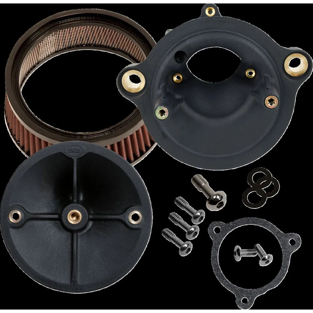 Harley-Davidson Touring (23-25) Super Stock Stealth Air Cleaner Kit, Round, sort / Red – S&S Cycle – ekstra produktvisning 2