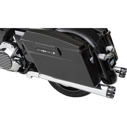 Harley-Davidson Touring (95-26) Megaphone slip-on udstødninger, krom, tapered, med 2-1/2" perfor… – ekstra produktvisning 3 med fokus på design og detaljer