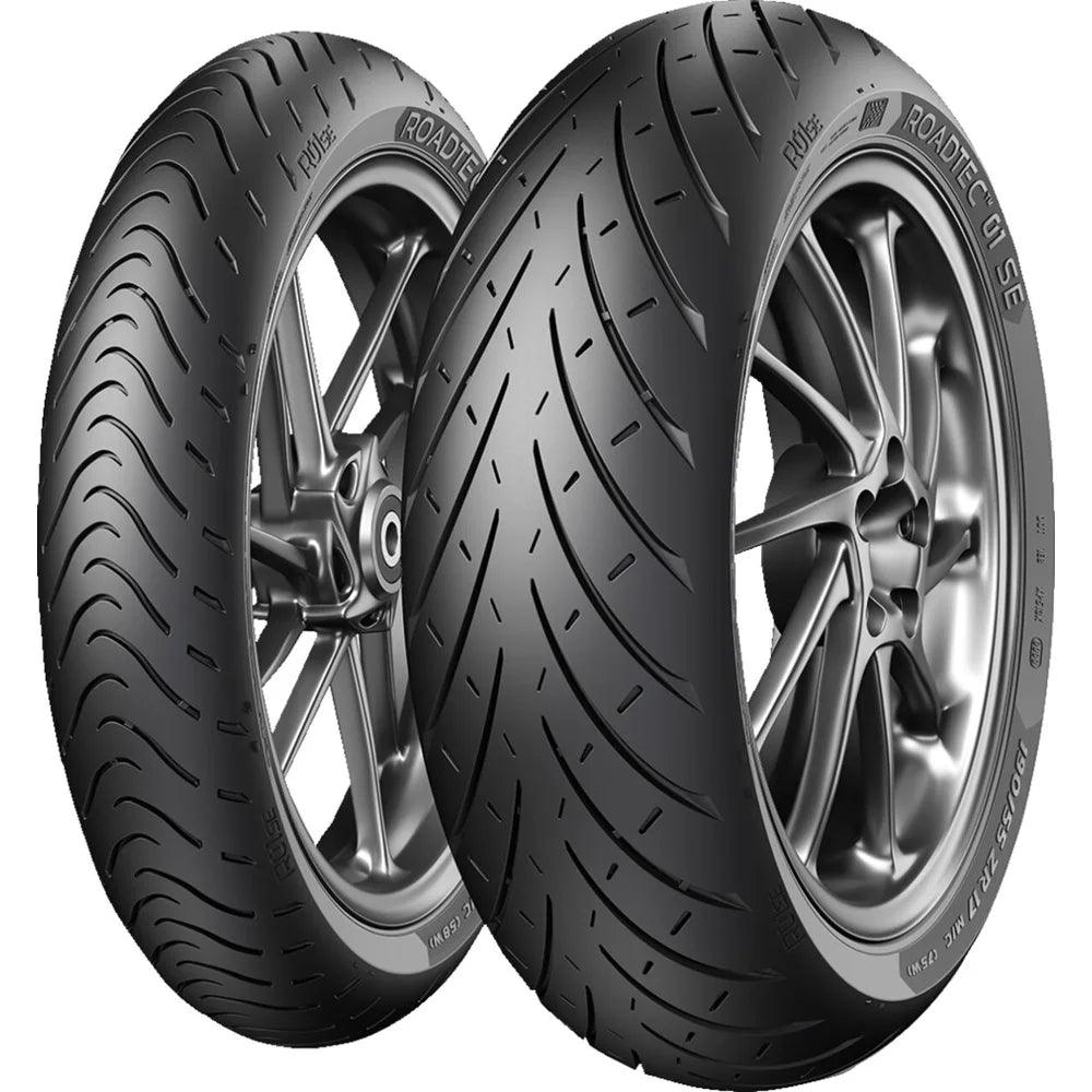 Metzeler Roadtec 01 SE 120/70ZR17 (58W) TL – fordæk – originalt Metzeler MC-dæk med stabilitet, præcis styring og sikkert greb i skiftende vejr.