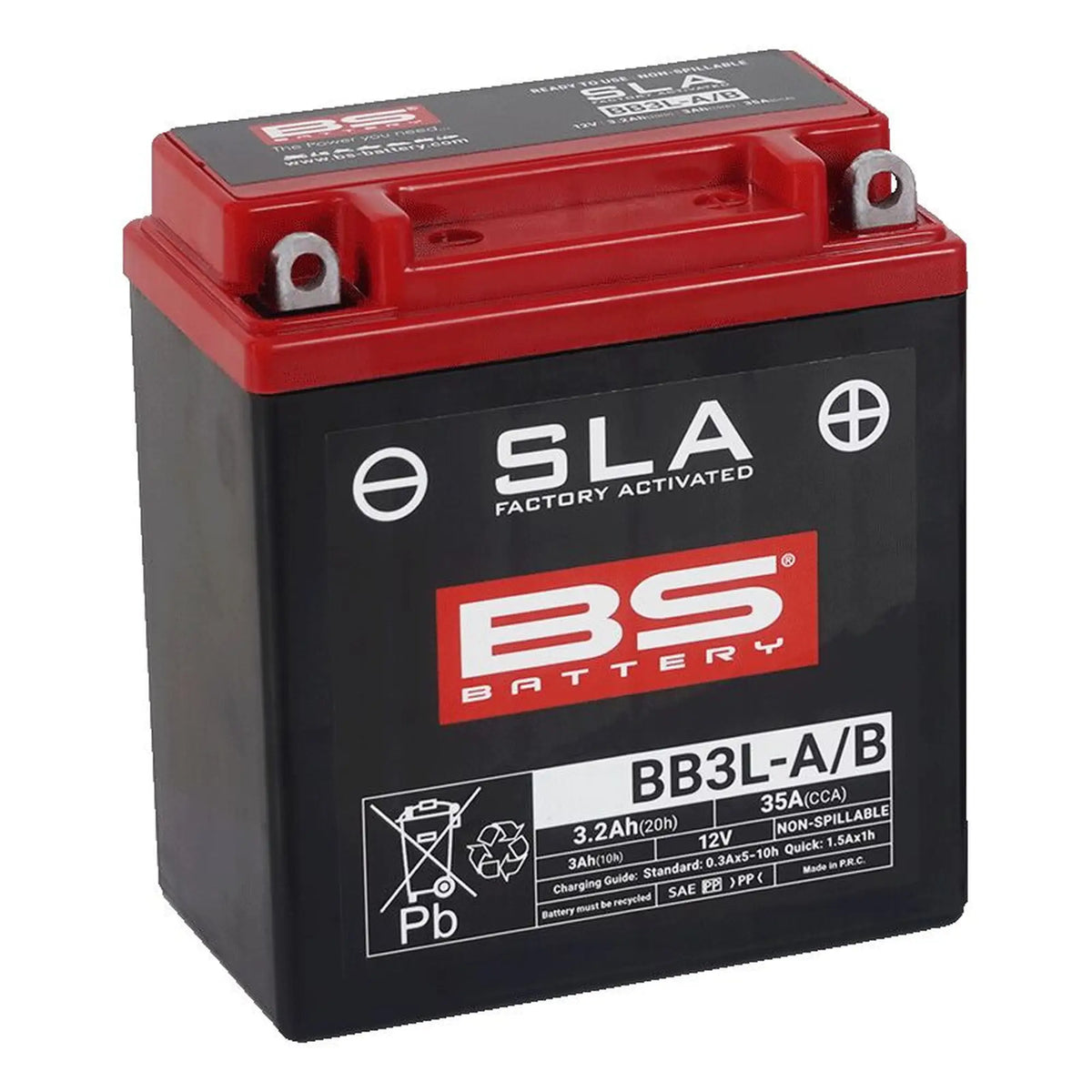 BS Battery BB3L-A/B 12V 3Ah 35A AGM MC batteri