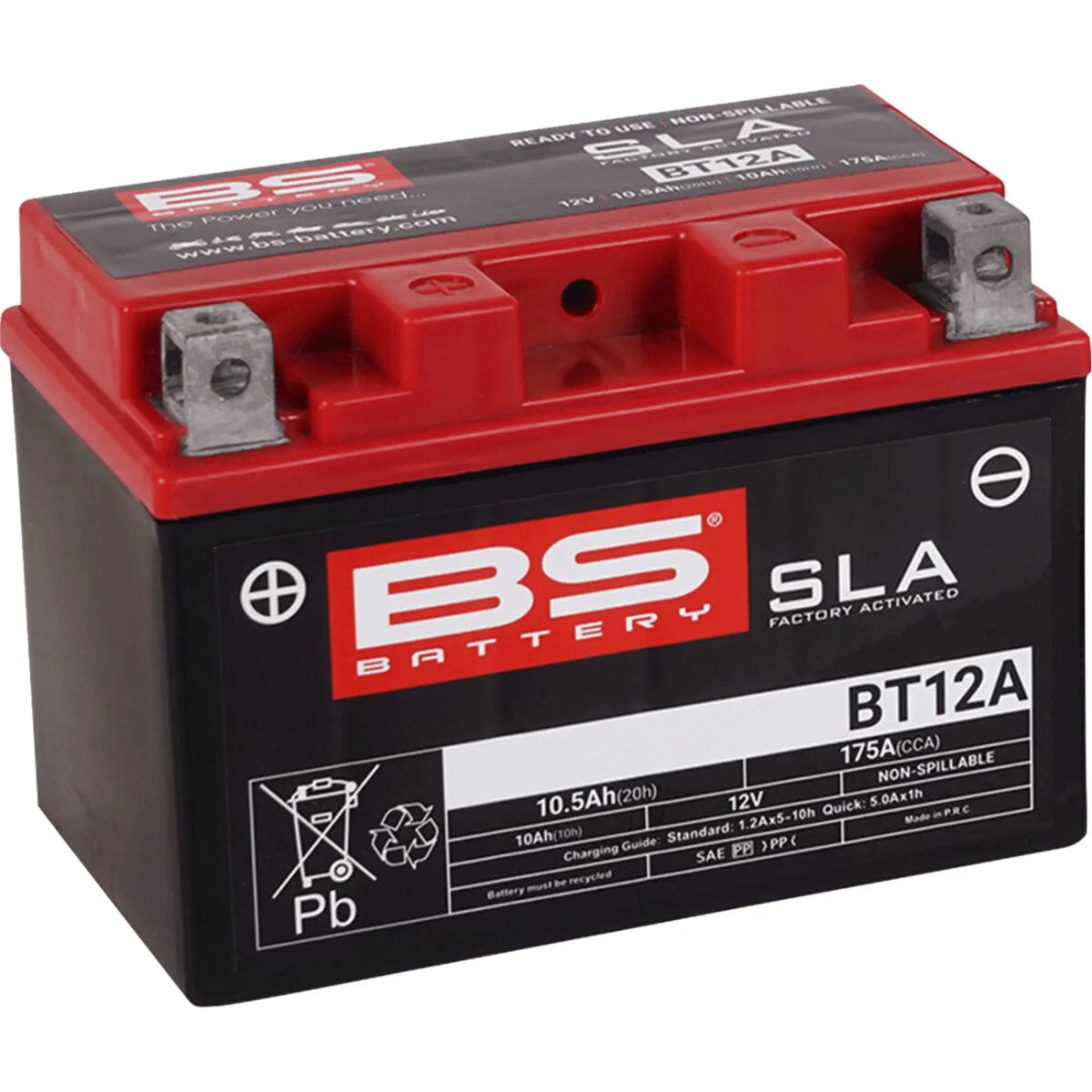 BS Battery BT12A 12V 10Ah 175A AGM MC batteri