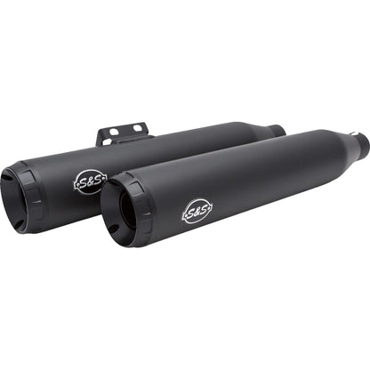 Harley-Davidson Softail (18-23) Grand National Slip-On Mufflers, Ceramic / Guardian Black, Straight-Cut end cap, sort end cap – S&S Cycle – produktdetalje 4
