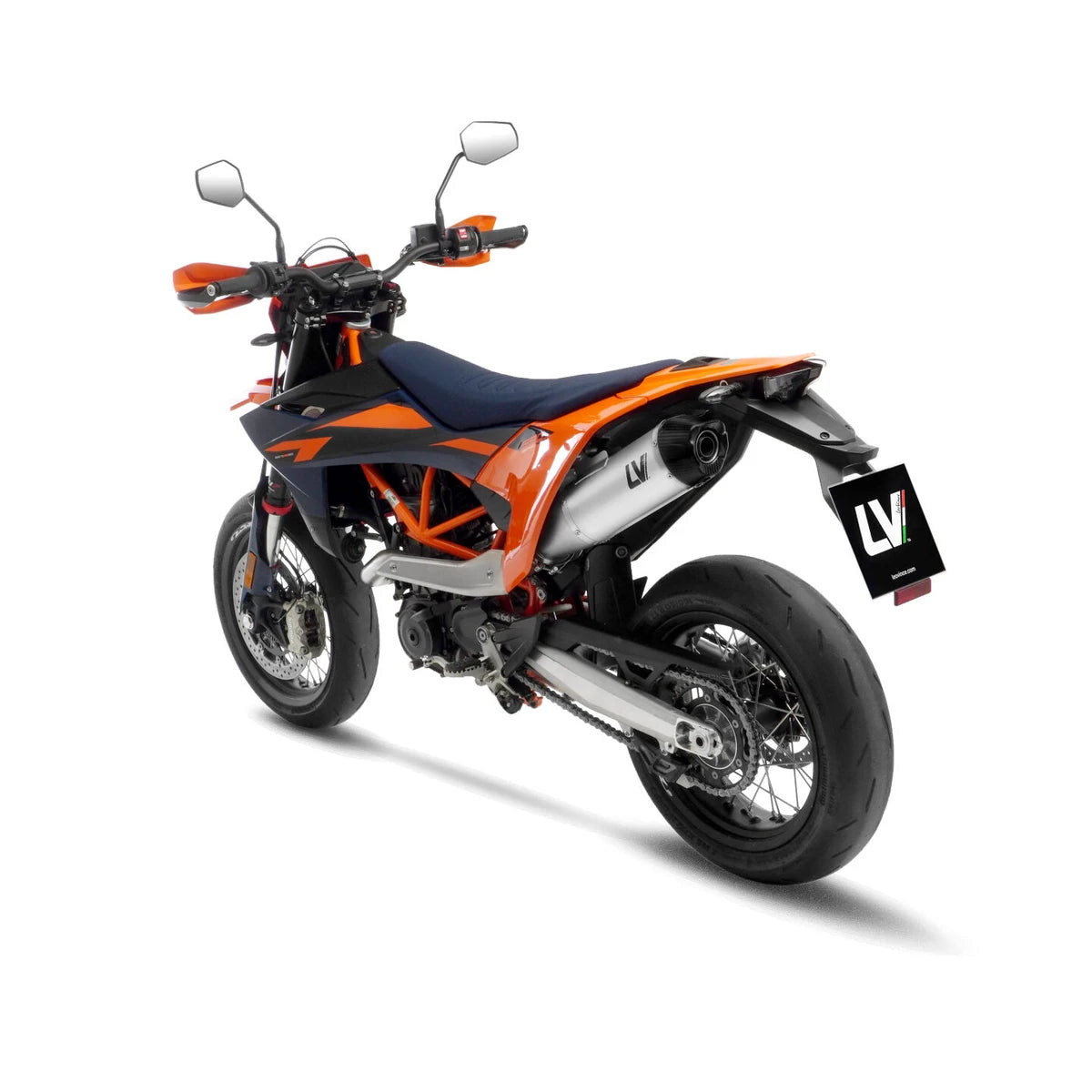 KTM 690 SMC R (25-26) m.fl. LeoVince LV One EVO slip-on – rustfri – titanium-look – ekstra produktvisning af lyddæmper, finish og detaljer 2