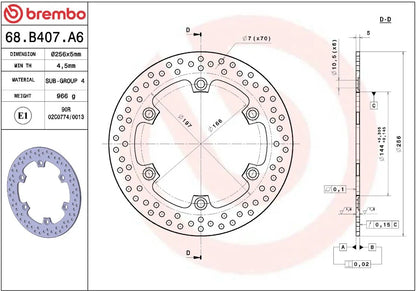 Ekstra produktbillede af Honda SH 300 I 07-20 bremseskive – Brembo Oro fast