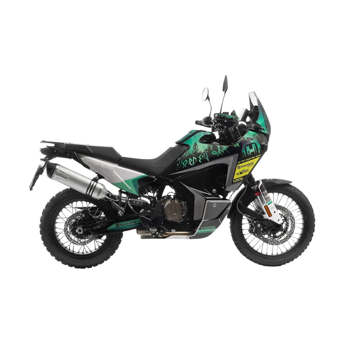 KTM 790 Adventure (19-26) m.fl. LeoVince LV One EVO slip-on – rustfri – godkendt – titanium-look – 14414E – ekstra produktvisning af lyddæmper, finish og detaljer 4