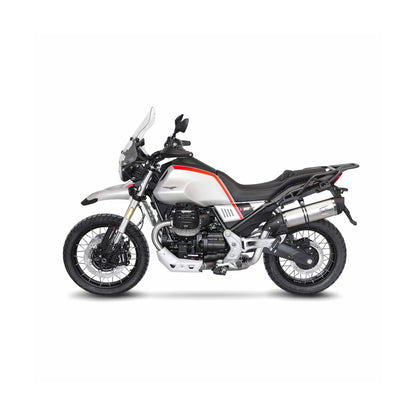Moto Guzzi V85 850 TT (18-26) LeoVince LV One EVO slip-on – rustfri – titanium-look – ekstra produktvisning af lyddæmper, finish og detaljer 4