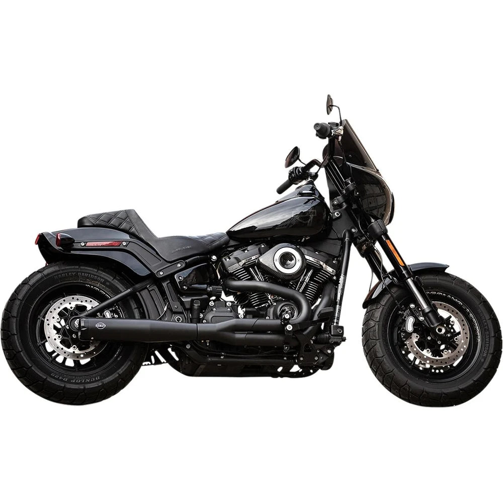 Harley-Davidson Touring / Softail (18-23) SuperStreet 2:1 Exhaust System, sort / Ceramic, Straight-Cut end cap – S&S Cycle