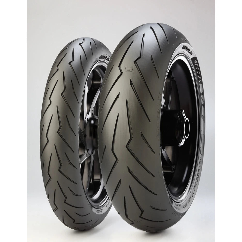 Pirelli Diablo Rosso III 120/65 ZR17 (56W) TL – fordæk set fra siden – se profil og design på dette Pirelli fordæk hos Mo2parts.