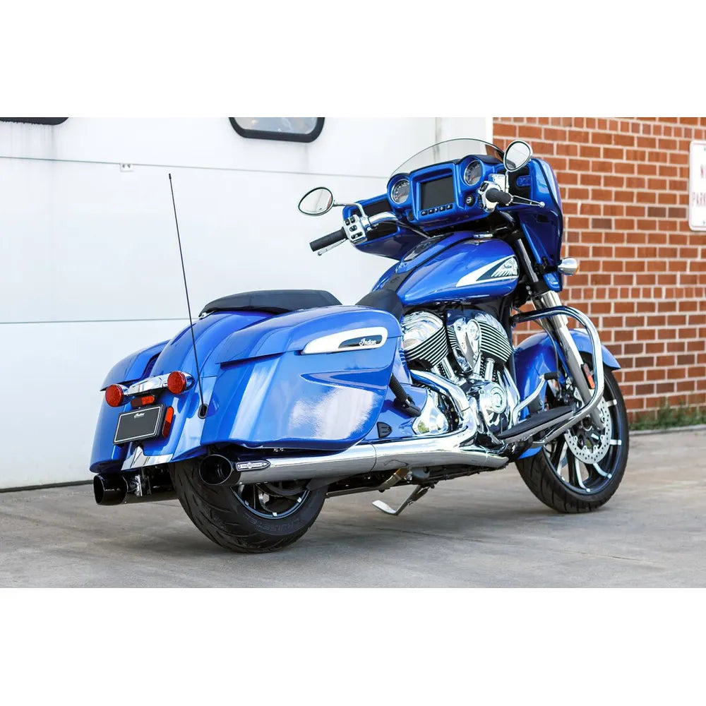Indian Elite (14-26) 4" Broadhead Slip-On Mufflers, krom, Slash-Cut end cap – S&S Cycle – produktdetalje 4