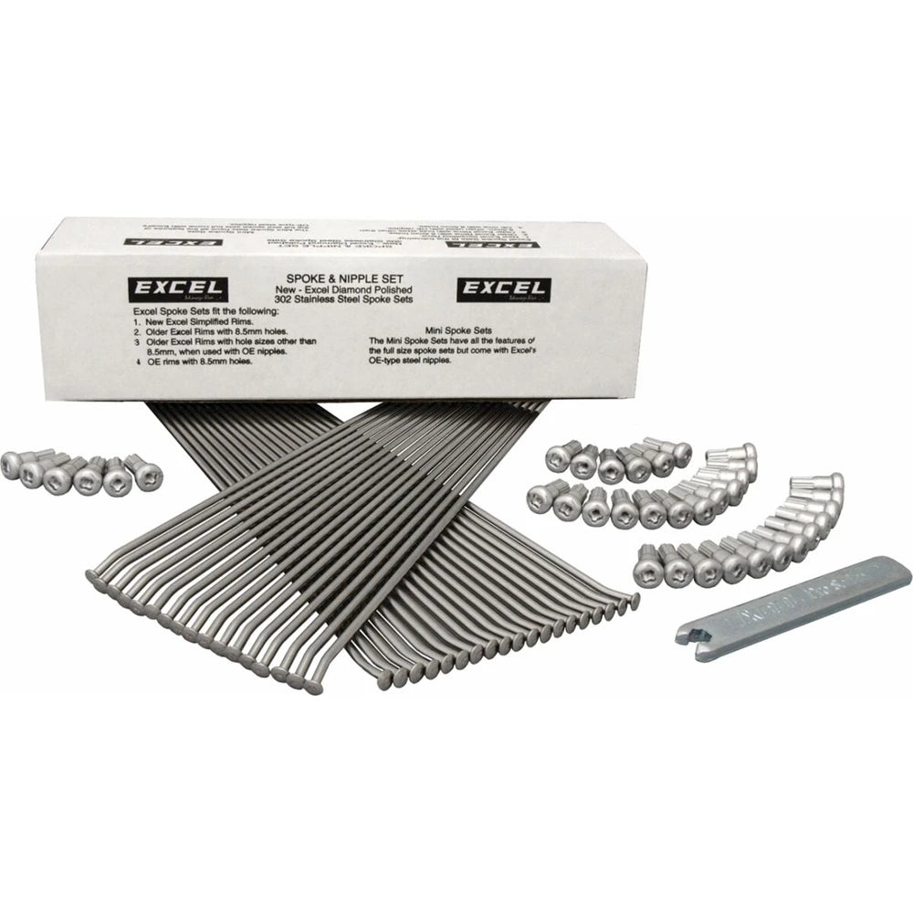 Excel eger- og nippelsæt 21x1.60, for, #9 (3.5 mm) til KTM 2008–2023 – komplet sæt med eger, nipler og tilbehør