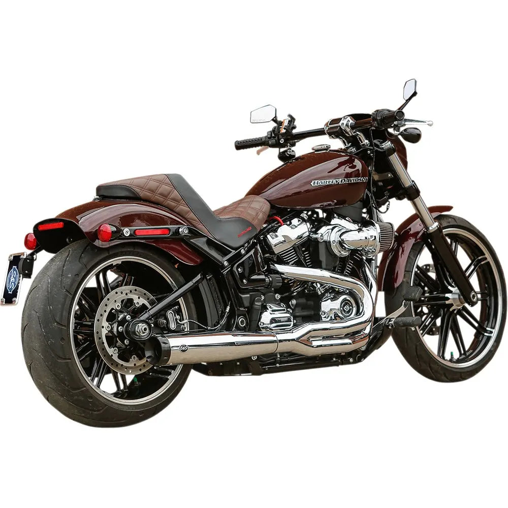 Harley-Davidson Softail / Dyna (18-23) SuperStreet 2:1 Exhaust System, krom, Straight-Cut end cap – S&S Cycle – alternativ vinkel 3