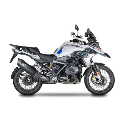 BMW R 1200/1250 GS (13-24) Fighter Evo slip-on, sort – Spark – produktdetalje fra alternativ vinkel, billede 4