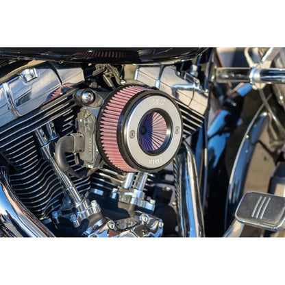 Harley-Davidson modeller (08-17) Air Stinger Stealth Air Cleaner Kit, Air Stinger / Stealth, Ring, sort / krom – S&S Cycle – detaljevisning 7