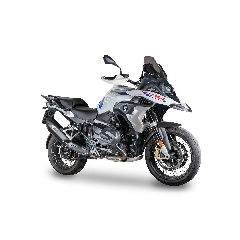 BMW R 1200/1250 GS (13-24) Fighter Evo slip-on, sort – Spark – produktdetalje fra alternativ vinkel, billede 2