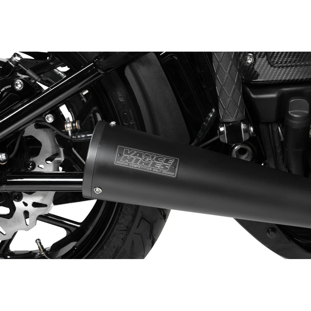 Harley-Davidson Softail (18-24) 2-into-1 Upsweep komplet udstødning, sort – Vance & Hines – detalje af beslag, samlinger og konstruktion 7