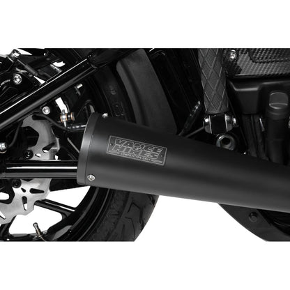 Harley-Davidson Softail (18-24) 2-into-1 Upsweep komplet udstødning, sort – Vance & Hines – detalje af beslag, samlinger og konstruktion 7