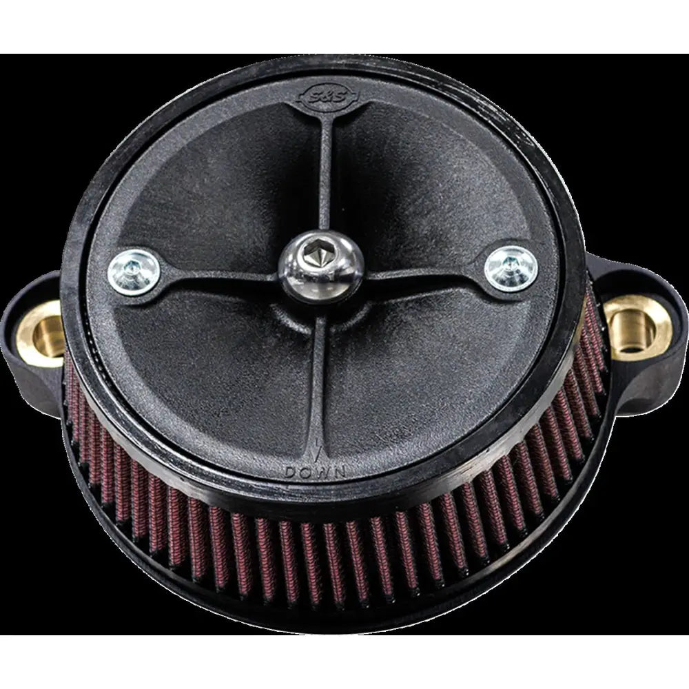 Harley-Davidson Touring (23-25) Super Stock Stealth Air Cleaner Kit, Round, sort / Red – S&S Cycle