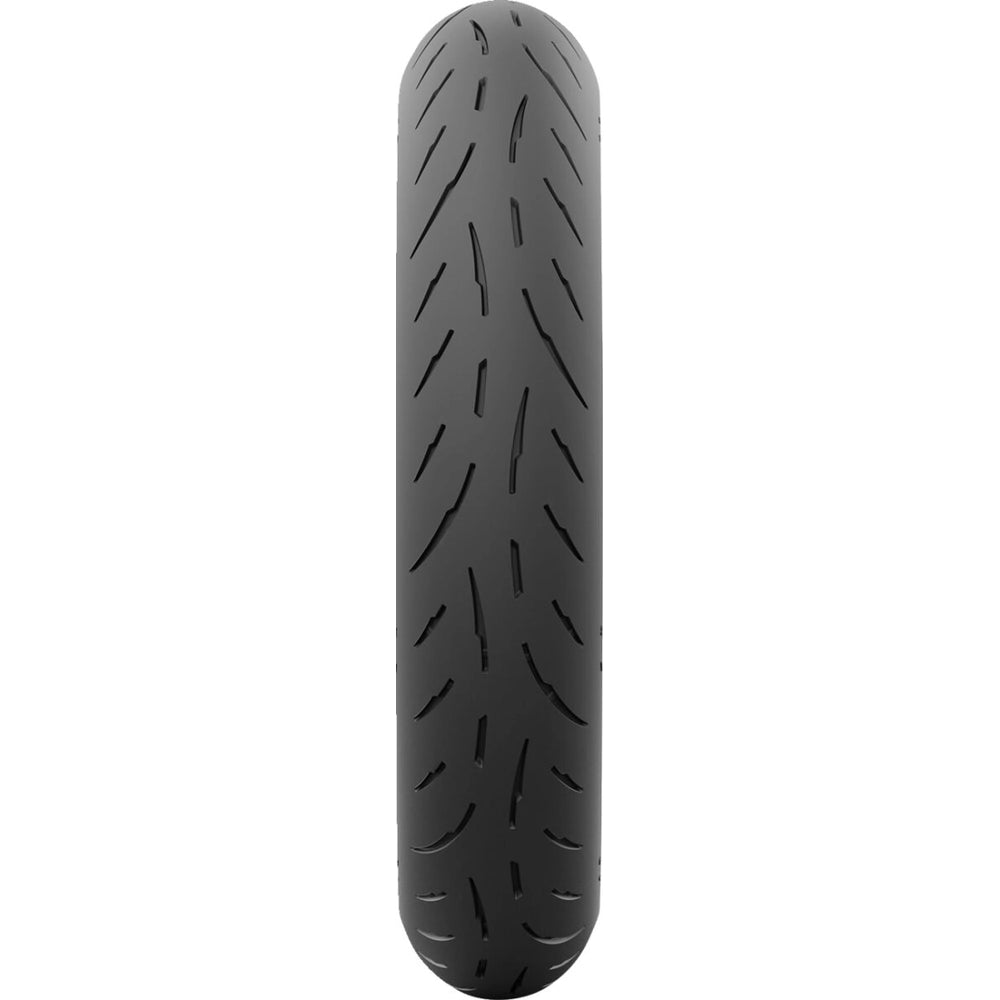 Metzeler Sportec 01 110/70ZR17 54W TL – fordæk – ekstra visning af dækkets profil, mønster og konstruktion.