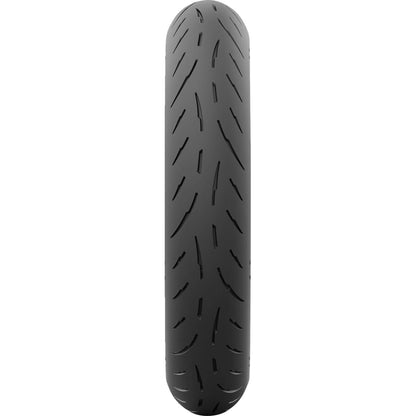 Metzeler Sportec 01 110/70ZR17 54W TL – fordæk – ekstra visning af dækkets profil, mønster og konstruktion.