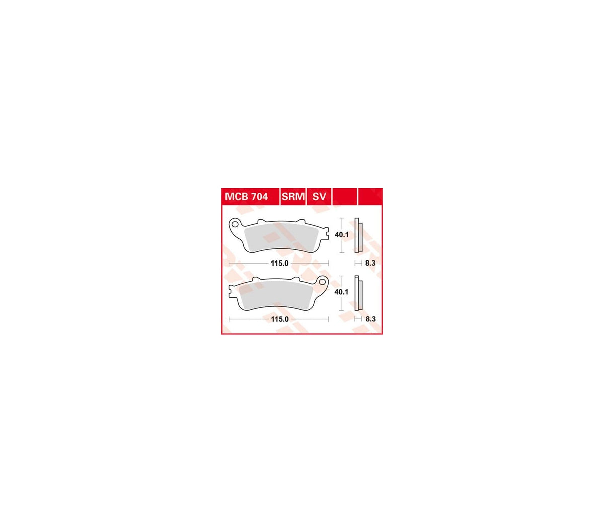 Honda GL 1800 03-17 m.fl. – SV sinterbremseklodser foran – TRW MCB704SV – produktillustration