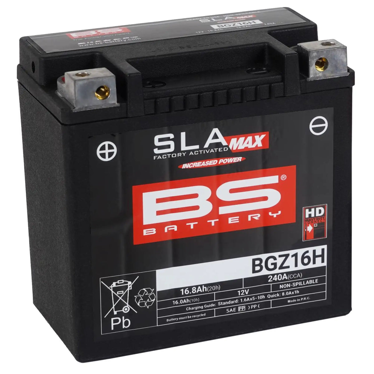 BS Battery BGZ16H 12V 16Ah 240A AGM MC batteri
