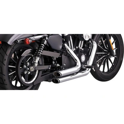 Harley-Davidson Sportster (14-22) Shortshots Staggered komplet udstødning, krom – Vance & Hines – monteret på motorcykel – design og pasform 3