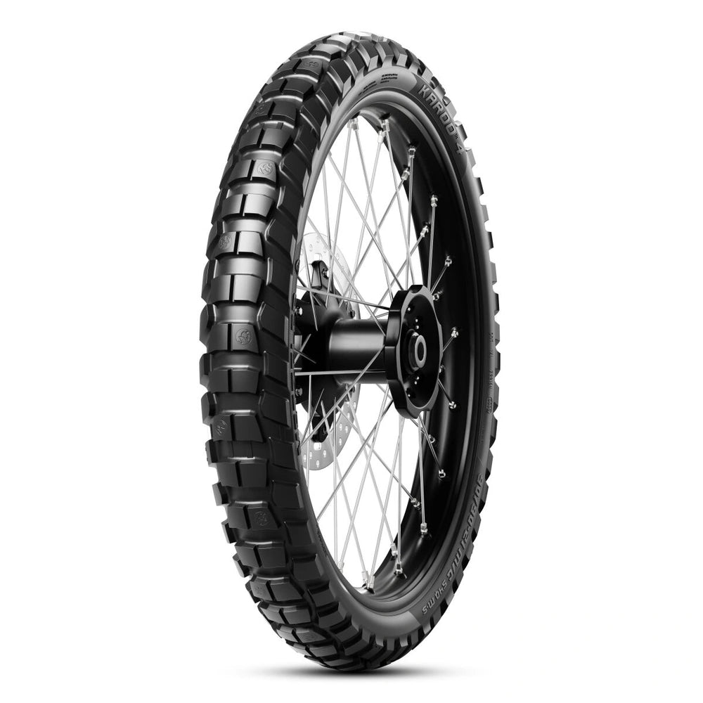 Metzeler Karoo 4 90/90-21 54T TL spec. B – fordæk – originalt Metzeler MC-dæk med kontrol på asfalt og løst underlag.