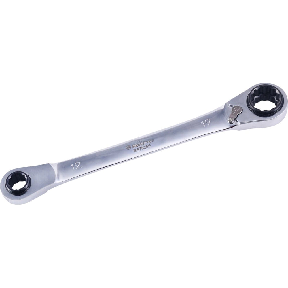 4-i-1 vendbar skraldenøgle 12/14/17/19 mm – BikeService BS7525E