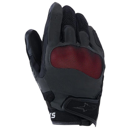 MC handsker Mogress Airflow, herre – Sort/Dark Red, str. M fra Alpinestars – primært produktbillede