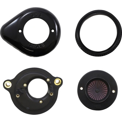 Harley-Davidson modeller (17-24) Air Stinger Stealth Air Cleaner Kit, Air Stinger / Stealth, Teardrop, sort – S&S Cycle – konstruktion og finish 5