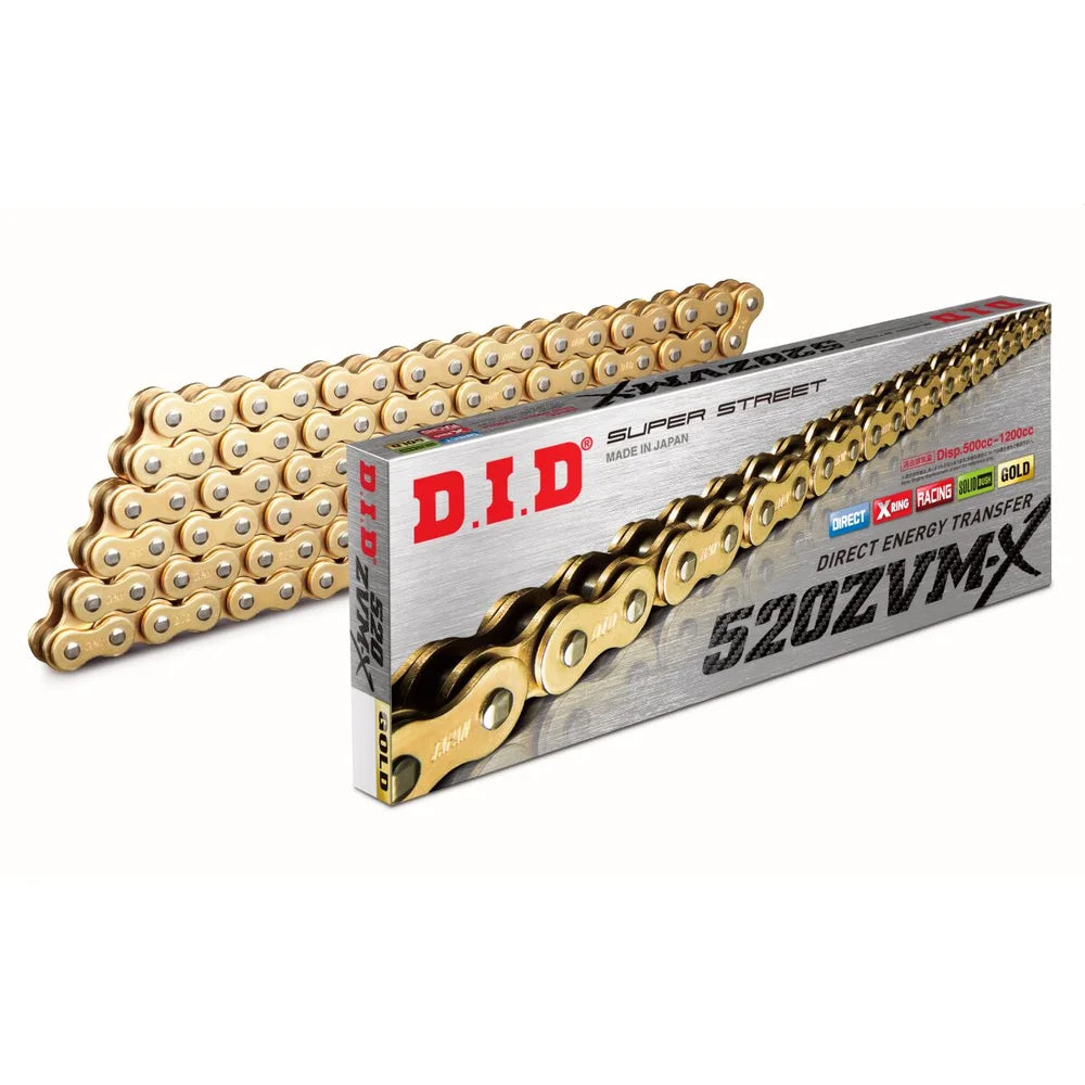 DID 520 ZVM-X X-Ring MC-kæde, 116 led i guld – til sport, sport-touring og touring