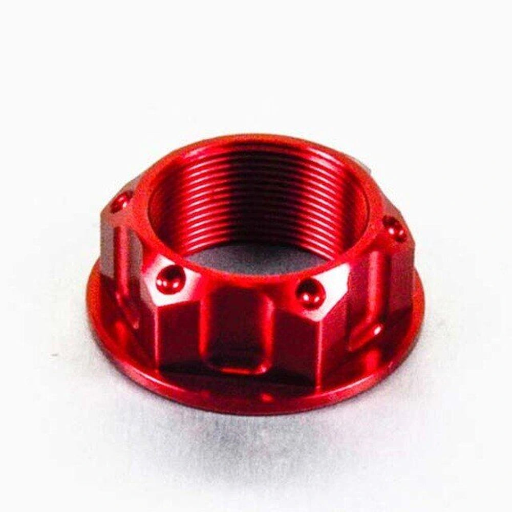 Topbro-møtrik, M25 x 1.00 – 7075-T6 aluminium, rød, LTYOKEO20 – Pro-Bolt