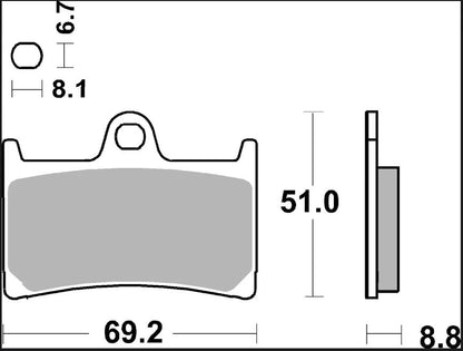Ekstra produktbillede af Yamaha MT-07 14-26 bremseklodser – Brembo RC 07YA23RC