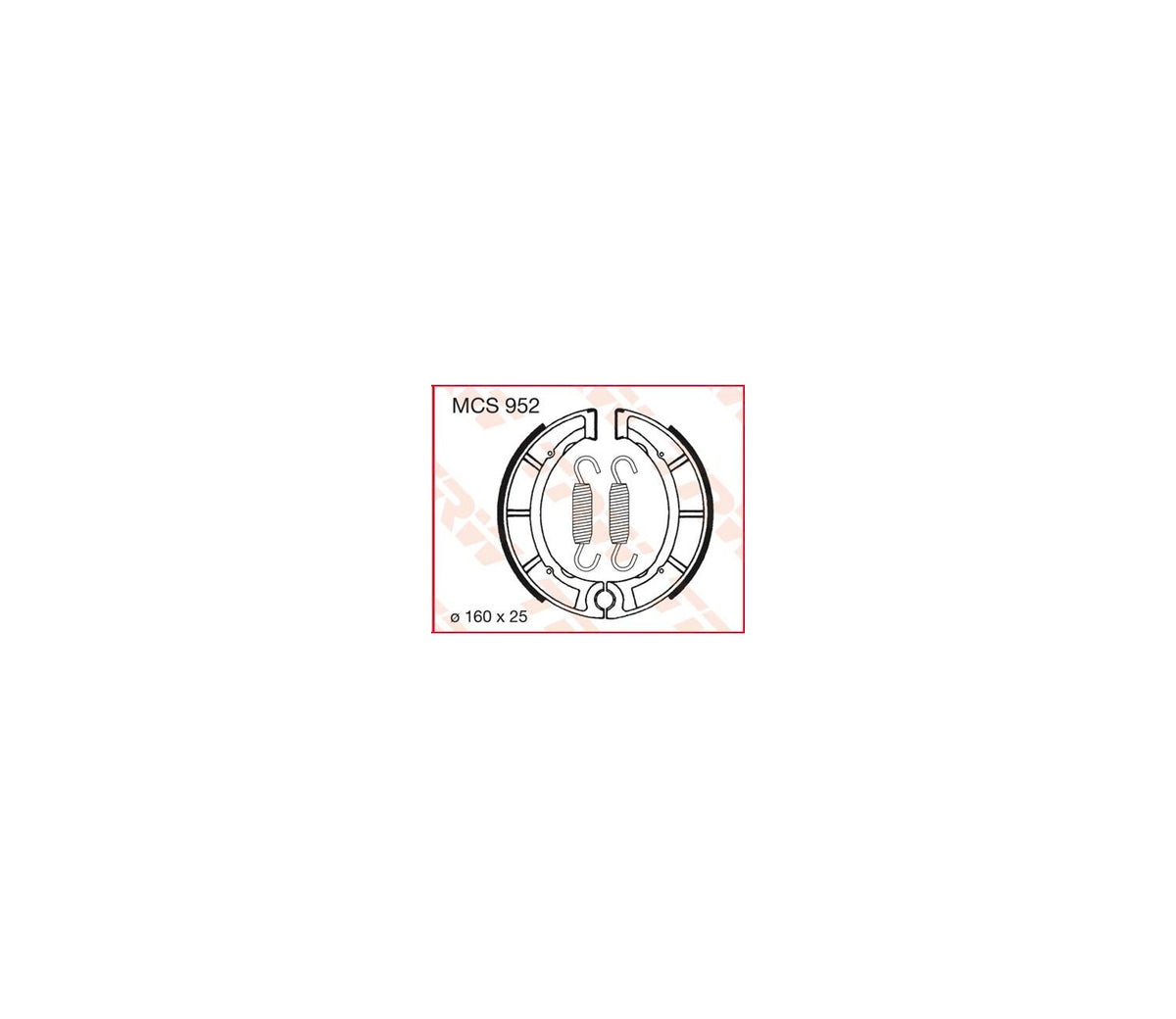 Yamaha XT 500 77-82 m.fl. – bremsebakker foran/bag – TRW MCS952 – produktillustration
