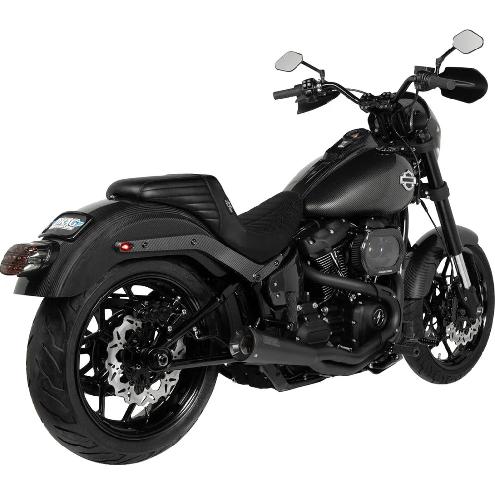 Harley-Davidson Softail (18-24) 2-into-1 Upsweep komplet udstødning, sort – Vance & Hines – detaljebillede af udstødning og finish 2