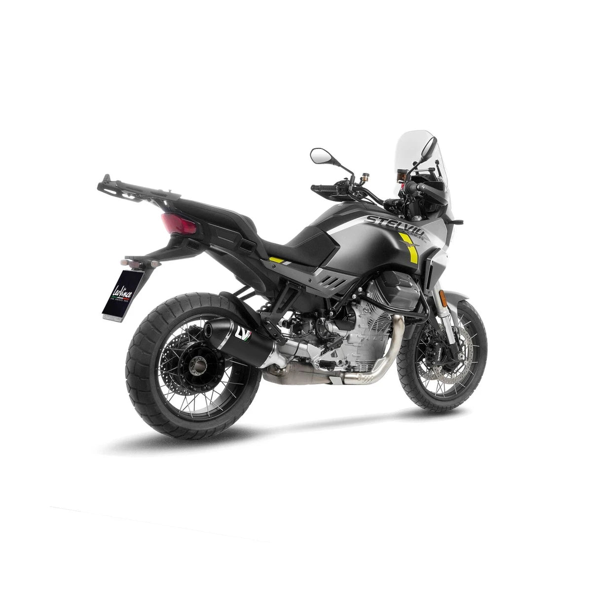 Moto Guzzi STELVIO 1000 (24-26) LeoVince LV-14 slip-on – rustfri – sort – ekstra produktvisning af lyddæmper, finish og detaljer 3