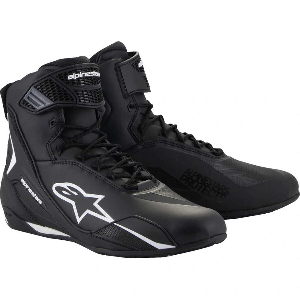 MC sko Faster-4, herre – Sort/Hvid, str. US 7 fra Alpinestars – primært produktbillede