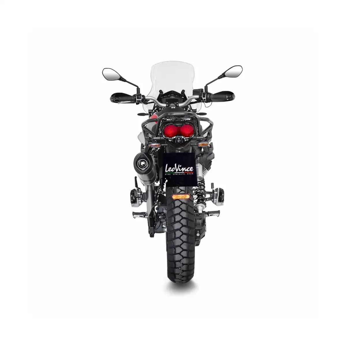 Moto Guzzi V85 850 TT (18-26) LeoVince LV One EVO slip-on – rustfri – titanium-look – ekstra produktvisning af lyddæmper, finish og detaljer 3