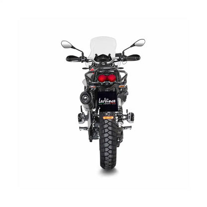 Moto Guzzi V85 850 TT (18-26) LeoVince LV One EVO slip-on – rustfri – titanium-look – ekstra produktvisning af lyddæmper, finish og detaljer 3