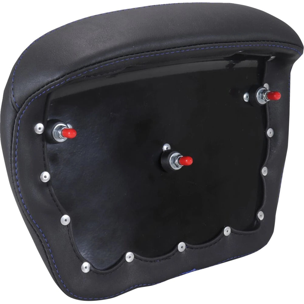Harley-Davidson Street Glide CVO (23-26) Chopped Tour-Pak Tour-Pak ryglæn, blå syning – Mustang – Mustang varenr. 88440SB – detalje af materiale, syninger og finish – billede 2