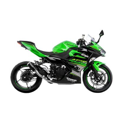 Kawasaki Ninja 400 (18-23) m.fl. LeoVince LV-10 slip-on – rustfri – mat sort – 15218BU – ekstra produktvisning af lyddæmper, finish og detaljer 2