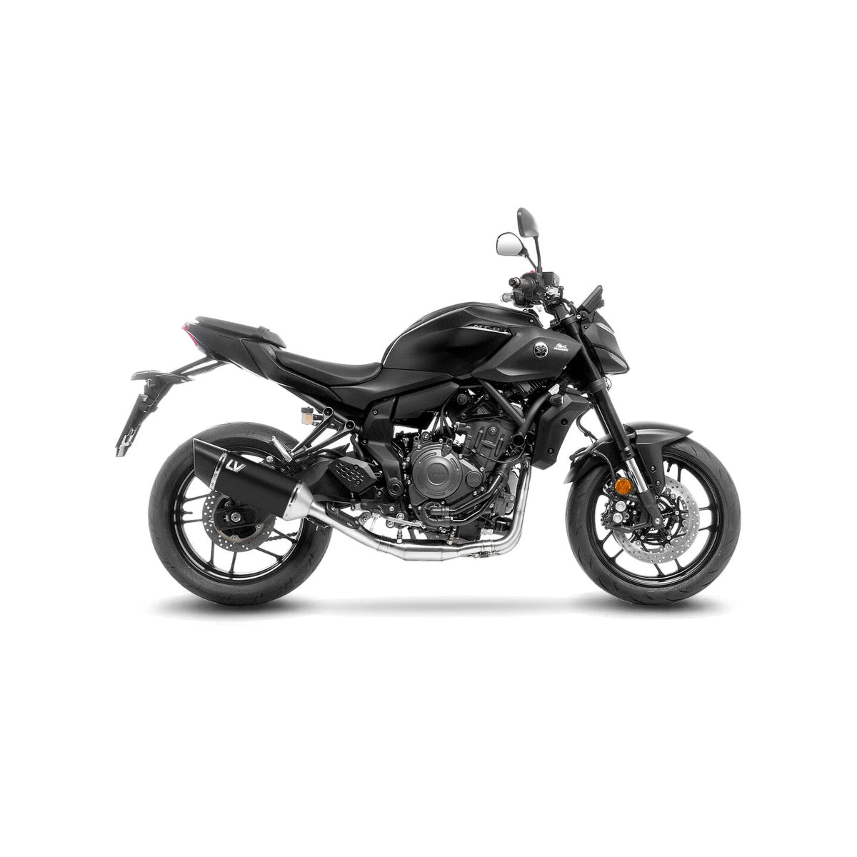 Yamaha MT-07 (20-26) LeoVince LV-14 R slip-on – rustfri – godkendt – mat sort – ekstra produktvisning af lyddæmper, finish og detaljer 3