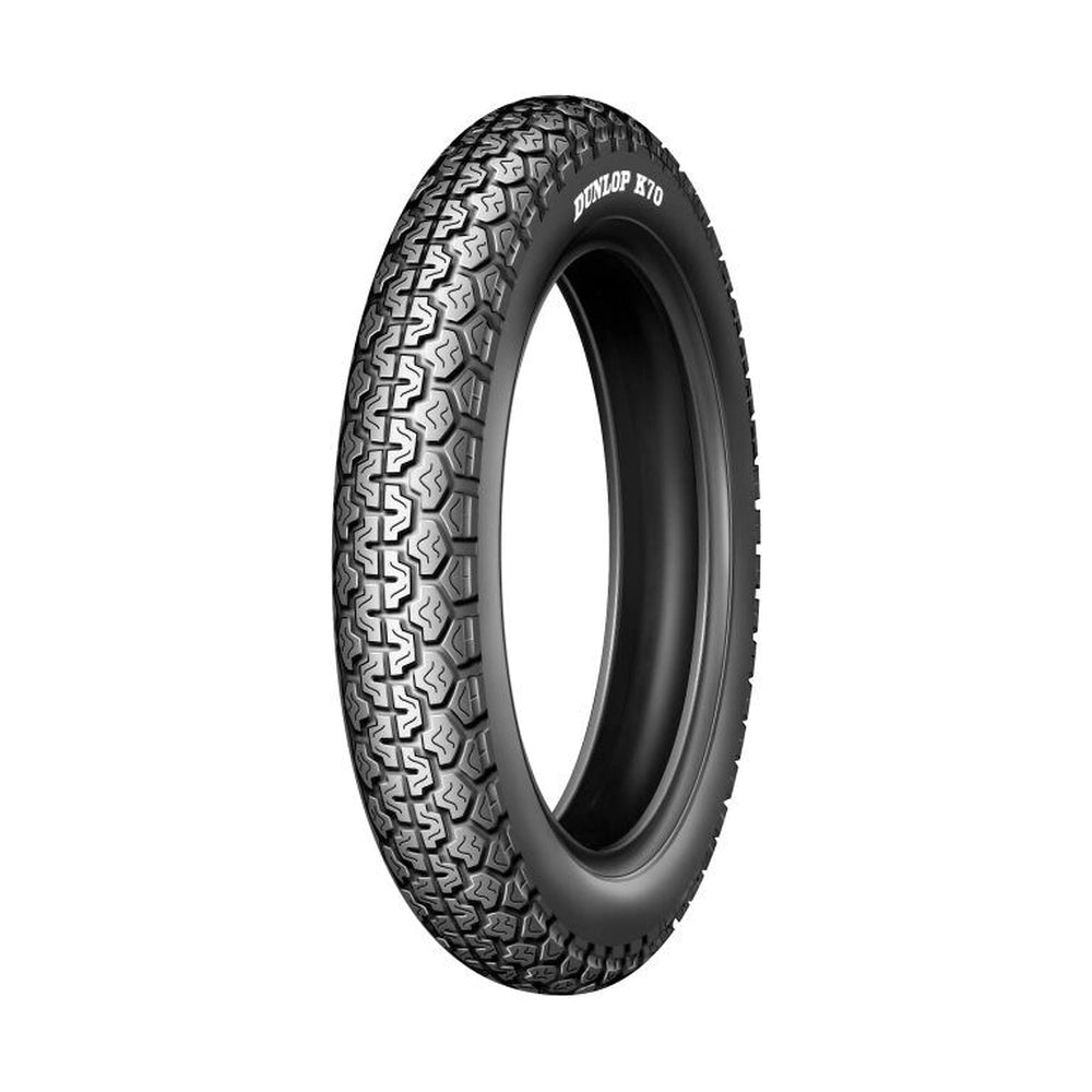 Dunlop K70 3.50-19 57P TT – fordæk – originalt Dunlop fordæk med klassisk Dunlop-look og stabil vejfunktion. Køb hos Mo2parts.