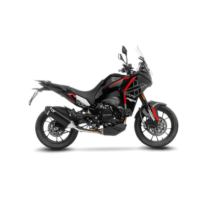 Moto Morini X CAPE 700 (25-26) LeoVince LV-14 slip-on – rustfri – sort – ekstra produktvisning af lyddæmper, finish og detaljer 4